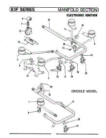 02 - Manifold Section (Electronic Ignition) parts for Magic Chef Cooktop 83FG-1K from AppliancePartsPros.com