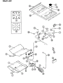 03 - Top Assembly / Gas Controls parts for Magic Chef Range 34JN-5TKVW-EV from AppliancePartsPros.com