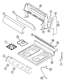 05 - Top parts for Magic Chef Range 3116PRW from AppliancePartsPros.com
