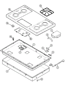 02 - Top Assembly parts for Magic Chef Cooktop 8311PA from AppliancePartsPros.com
