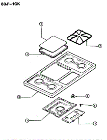 03 - Top Assy. parts for Magic Chef Cooktop 83JK-1GK from AppliancePartsPros.com