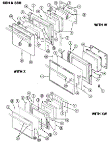 02 - Door parts for Magic Chef Range S68HA-3CXW from AppliancePartsPros.com