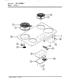 02 - Top Assembly parts for Magic Chef Cooktop 87LA-1 from AppliancePartsPros.com