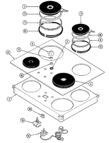 02 - Top Assembly parts for Magic Chef Cooktop 8660PV from AppliancePartsPros.com