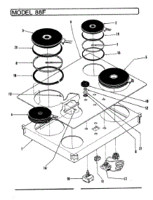 02 - Top Assembly parts for Magic Chef Cooktop 88FN-2 from AppliancePartsPros.com