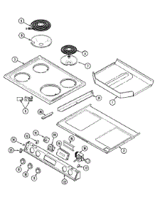 05 - Top Assembly parts for Magic Chef Range 6651XUS from AppliancePartsPros.com
