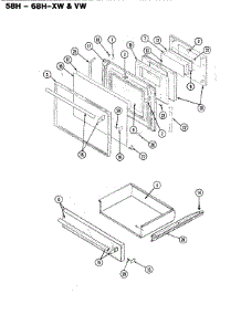 03 - Door parts for Magic Chef Range S68HA-4TXW from AppliancePartsPros.com