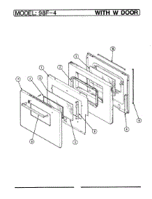 04 - Door (With W) parts for Magic Chef Oven 98FA-4CW from AppliancePartsPros.com