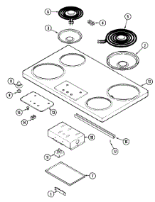 02 - Top Assembly parts for Magic Chef Cooktop 8710VV from AppliancePartsPros.com