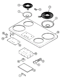02 - Top Assembly parts for Magic Chef Cooktop 8710PS from AppliancePartsPros.com