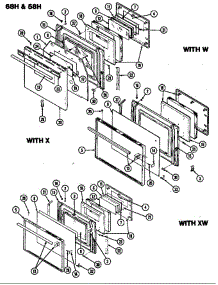 Door parts for Magic Chef Range S58H-2CXW from AppliancePartsPros.com