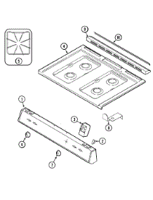 05 - Top Assembly parts for Magic Chef Range 6100PRW from AppliancePartsPros.com