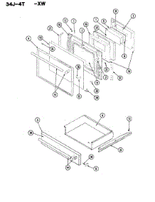 02 - Door parts for Magic Chef Range 34JA-4TKXW from AppliancePartsPros.com