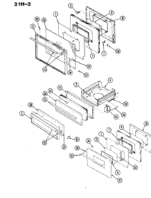 04 - Door parts for Magic Chef Range 31HN-3KV from AppliancePartsPros.com
