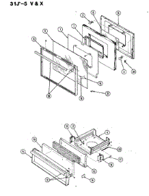 03 - Door parts for Magic Chef Range 31JA-5KLX from AppliancePartsPros.com