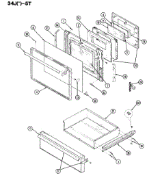 03 - Door parts for Magic Chef Range 34JK-5TKXW from AppliancePartsPros.com