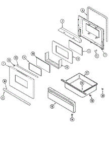 03 - Door / Drawer parts for Magic Chef Range CER1360BAW from AppliancePartsPros.com
