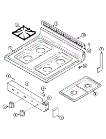 05 - Top Assembly parts for Magic Chef Range 3127STW from AppliancePartsPros.com