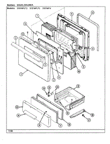 03 - Door / Drawer (3101Wpx) parts for Magic Chef Range 3101WPW from AppliancePartsPros.com