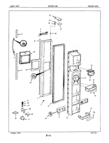 02 - Freezer Door parts for Magic Chef Refrigerator CRC22EN-3AW / 5M79B from AppliancePartsPros.com