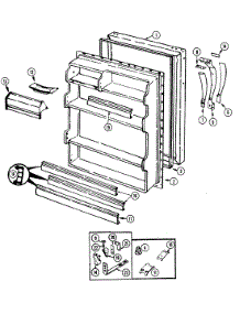 04 - Fresh Food Door parts for Magic Chef Refrigerator RB151PLFA / DG14C from AppliancePartsPros.com