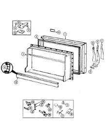 02 - Freezer Door parts for Magic Chef Refrigerator RB151PFA / DG13C from AppliancePartsPros.com