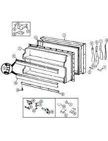 02 - Freezer Door parts for Magic Chef Refrigerator RB172PFA / DG38A from AppliancePartsPros.com
