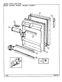 03 - Fresh Food Door parts for Magic Chef Refrigerator RB150PW / DG06A from AppliancePartsPros.com