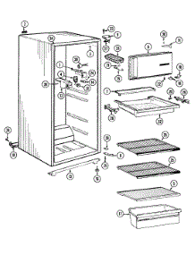 02 - Fresh Food Compartment parts for Magic Chef Refrigerator RA141PW from AppliancePartsPros.com