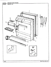 04 - Fresh Food Door parts for Magic Chef Refrigerator RB15KA-3S / BF20A from AppliancePartsPros.com