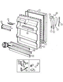 03 - Fresh Food Door parts for Magic Chef Refrigerator RB170PW / DG25A from AppliancePartsPros.com