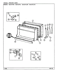 02 - Freezer Door parts for Magic Chef Refrigerator RB151PFA / DG13A from AppliancePartsPros.com