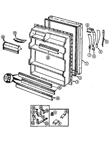Fresh Food Door (Rb172pa / Dg33a) (Rb172pa / Dg33c) (Rb172plw / Dg32a) (Rb172pa / Dg31a) (Rb172pa / Dg31c) parts for Magic Chef Refrigerator RB172PA / DG31C from AppliancePartsPros.com