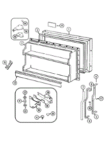 02 - Freezer Door parts for Magic Chef Refrigerator RB151TA from AppliancePartsPros.com
