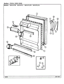 04 - Fresh Food Door parts for Magic Chef Refrigerator RB151PLFA / DG14A from AppliancePartsPros.com
