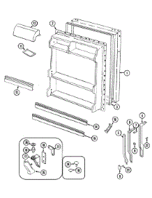 04 - Fresh Food Door parts for Magic Chef Refrigerator RB151TW from AppliancePartsPros.com