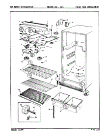 03 - Fresh Food Compartment parts for Magic Chef Refrigerator RB15HA1AFL / 9B45A from AppliancePartsPros.com