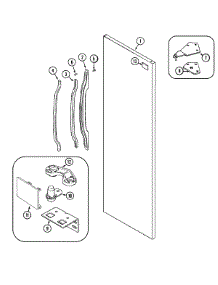 07 - Fresh Food Outer Door parts for Magic Chef Refrigerator CSB2121ARA from AppliancePartsPros.com
