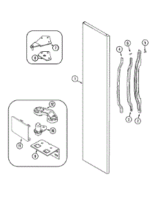 05 - Freezer Outer Door parts for Magic Chef Refrigerator CSB2121ARA from AppliancePartsPros.com