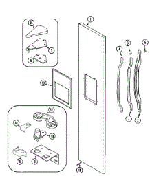 06 - Freezer Outer Door parts for Magic Chef Refrigerator CSD2122ARW from AppliancePartsPros.com