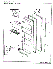 04 - Fresh Food Door parts for Magic Chef Refrigerator RC20LN-2AD / BU01A from AppliancePartsPros.com