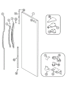 08 - Fresh Food Outer Door parts for Magic Chef Refrigerator CSD2525ARW from AppliancePartsPros.com
