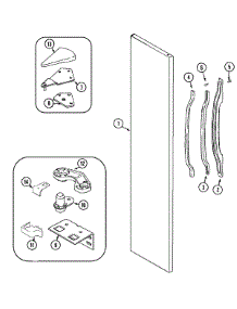 05 - Freezer Outer Door parts for Magic Chef Refrigerator CSB2323ARA from AppliancePartsPros.com