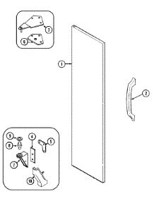 03 - Freezer Outer Door parts for Magic Chef Refrigerator RC202TAV from AppliancePartsPros.com