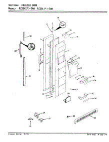 02 - Freezer Door parts for Magic Chef Refrigerator RC20LA-3AW / BS10A from AppliancePartsPros.com