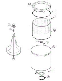 06 - Tub parts for Magic Chef Washer W205KA from AppliancePartsPros.com