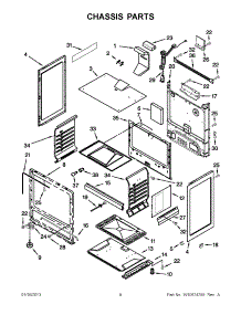 24 - Lower Oven Door parts for Thermador Wall Oven CJ302UB from AppliancePartsPros.com