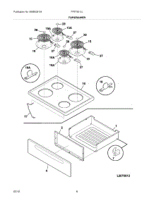 06 - Maintop Component Parts parts for Thermador Cooktop SGC365RB from AppliancePartsPros.com