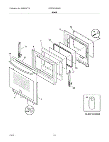 10 - Door 30`` parts for Thermador Wall Oven SC272T from AppliancePartsPros.com