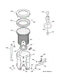 03 - Tub, Basket & Agitator parts for Ge Washer WBSR1060T4AA from AppliancePartsPros.com